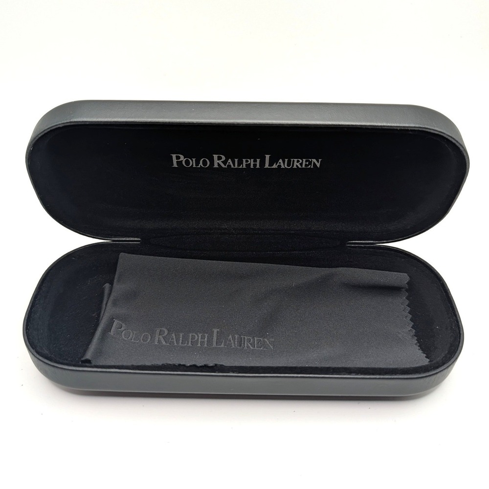 Vintage Polo Ralph Lauren Black Eyeglasses Case Hard Shell With Cleaning Cloth - Picture 3 of 5